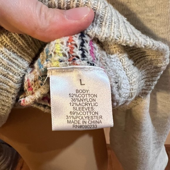 Roxy knit multicolored sweater size large - Picture 4 of 6